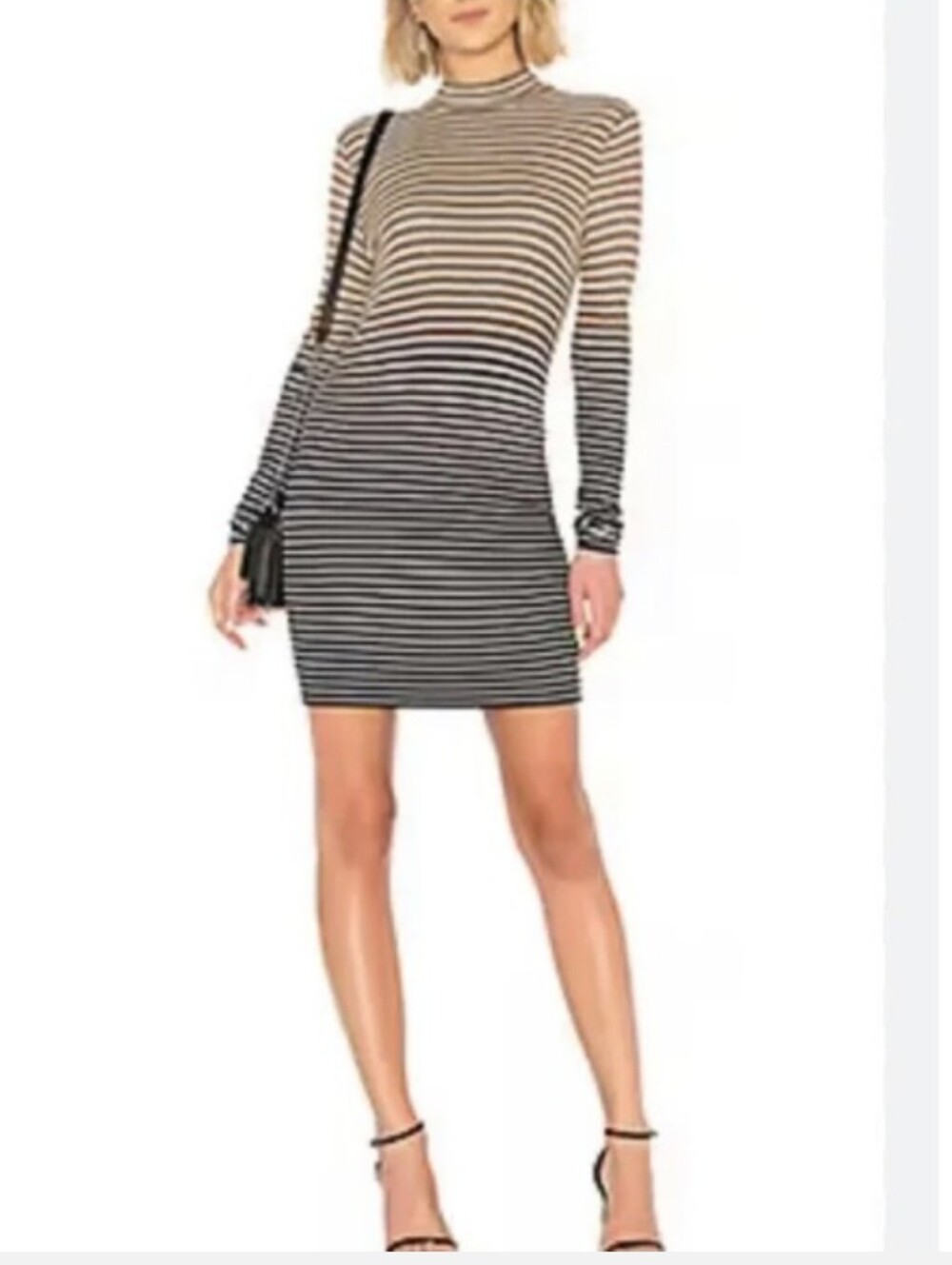 ATM Anthony Thomas Melillo Dip Dye Stripe Bodycon Dress in Black Combo